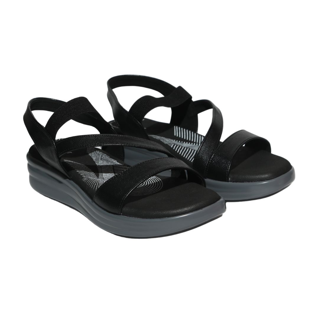 Black Wedge Sandals
