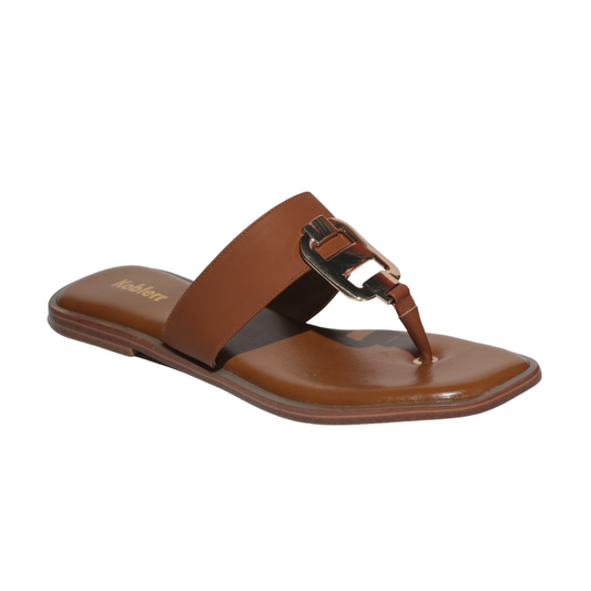Tan T-strap Flats