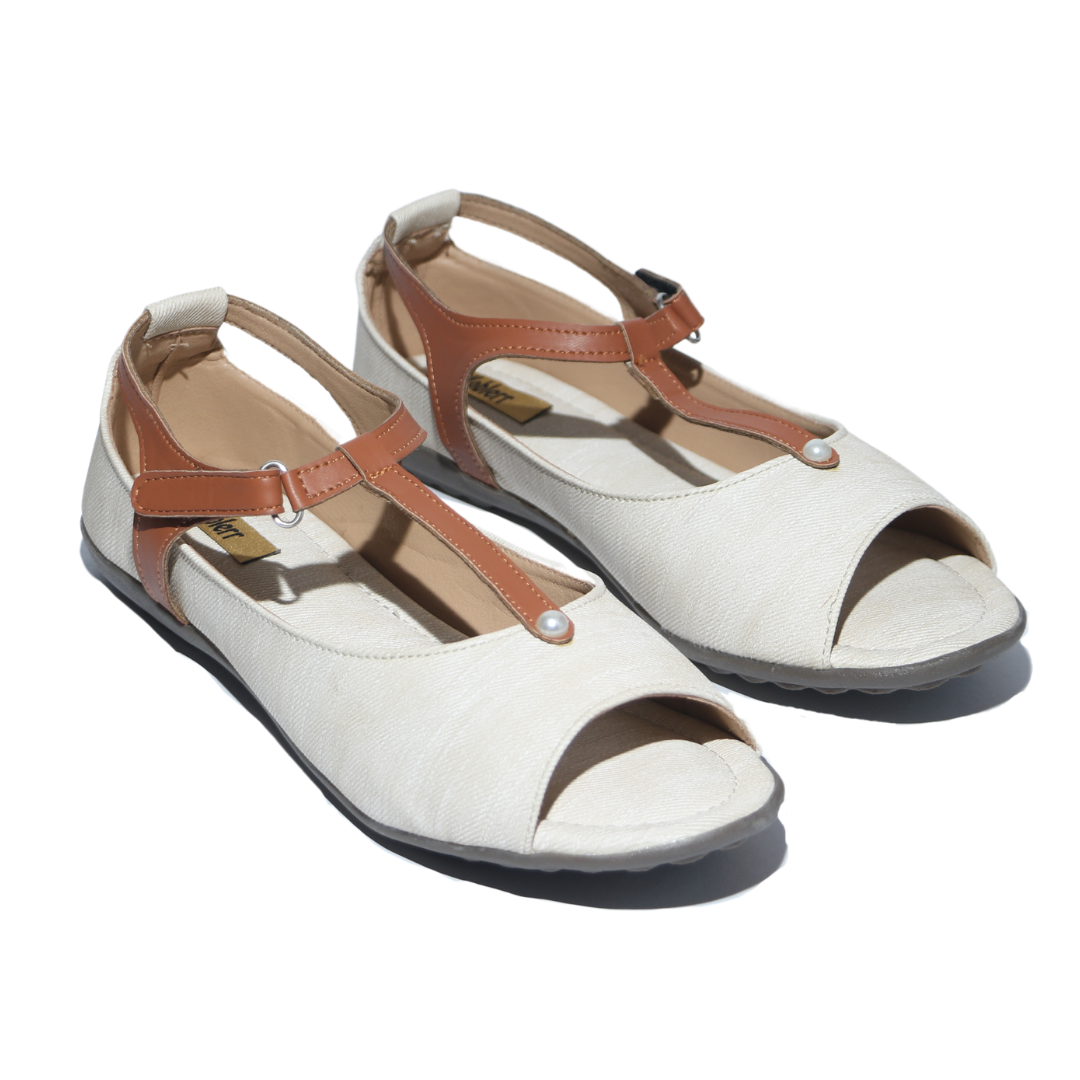 White Flat Sandals
