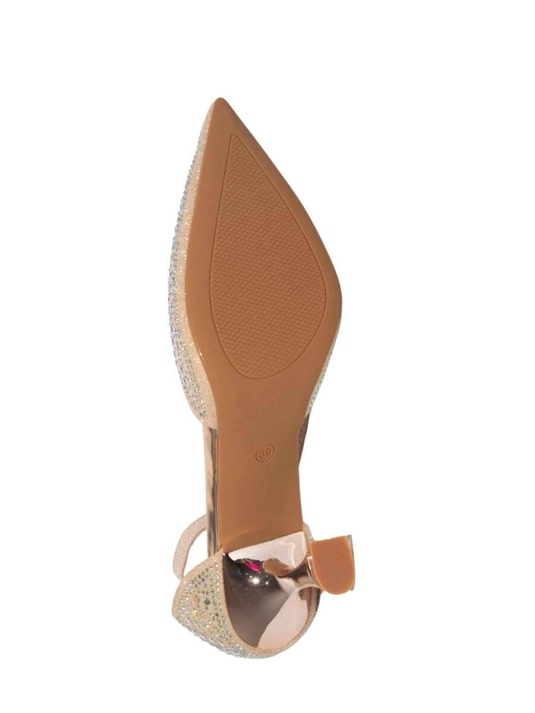 Gold Bead Embellished Party Heels