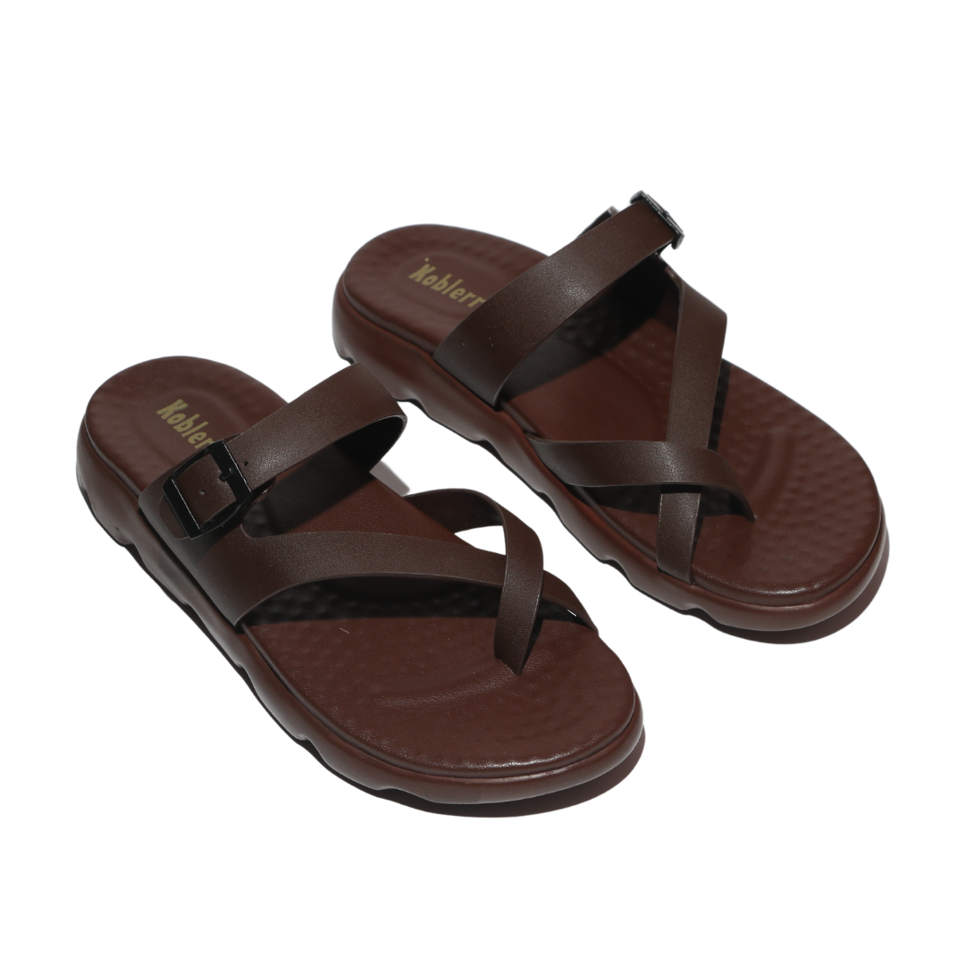 Brown Toe-Ring Sandals