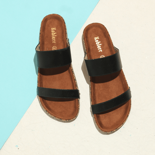 Women’s Double Strap Black Sandals