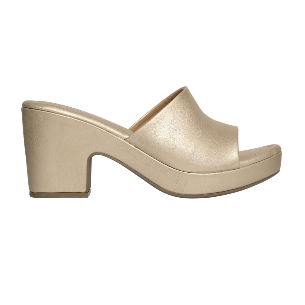 Gold Chunky Platform Heels