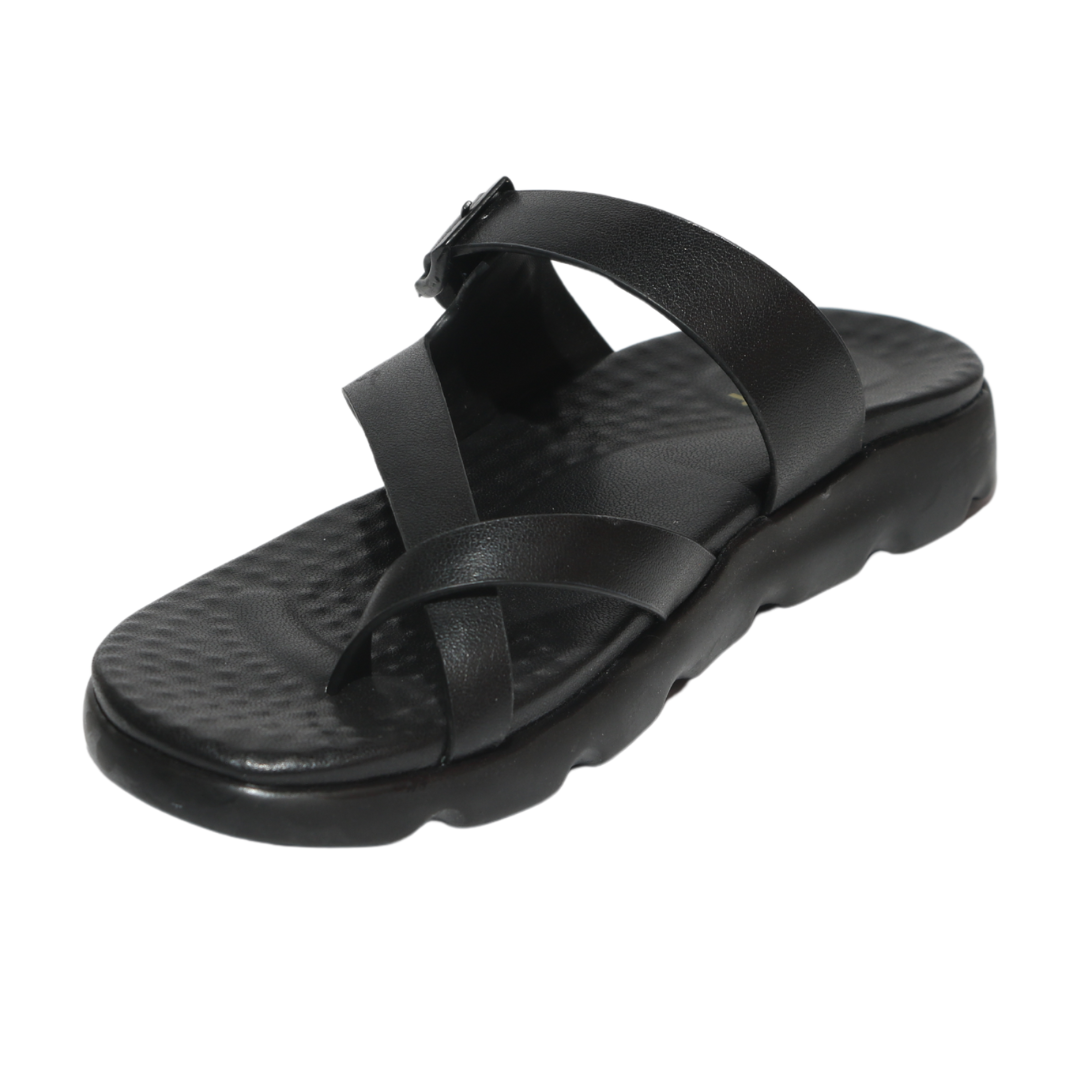 Black Toe-Ring Sandals