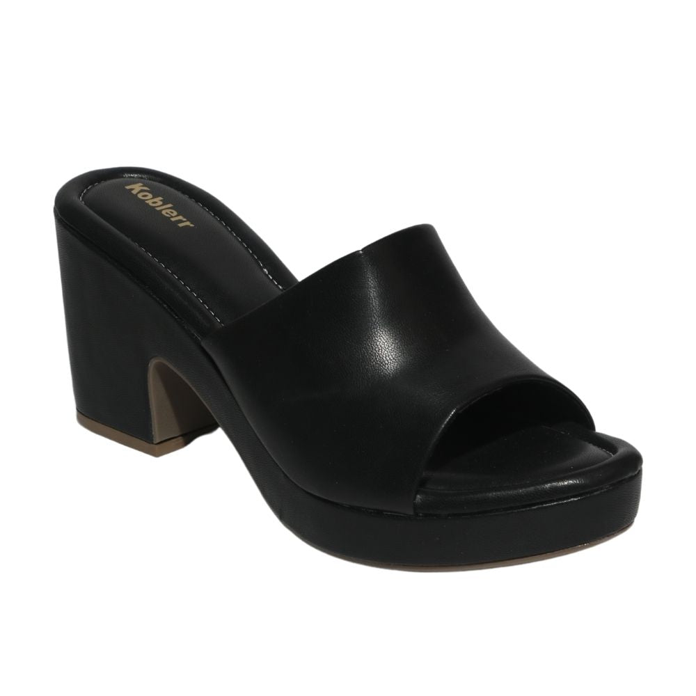 Black Chunky Platform Heels