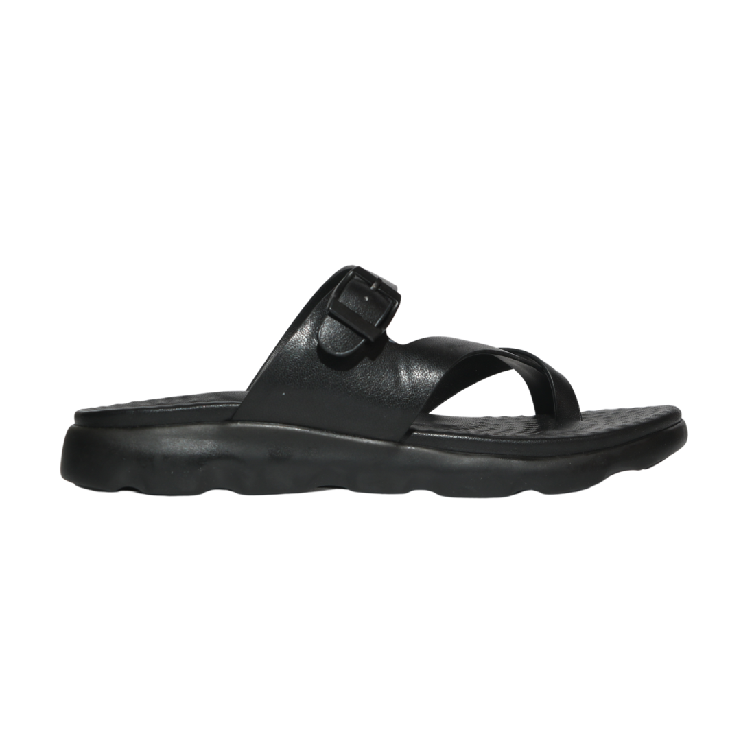 Black Toe-Ring Sandals