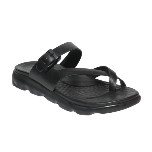 Black Toe-Ring Sandals