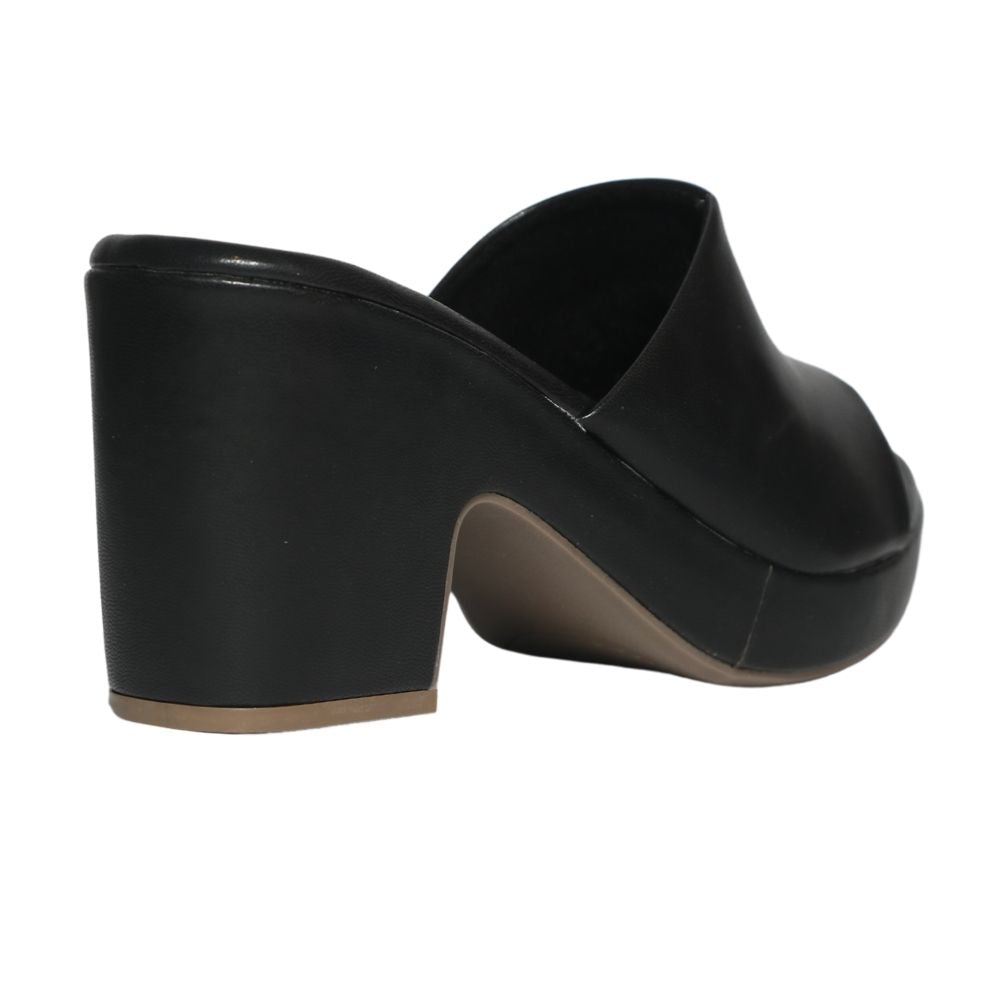 Black Chunky Platform Heels