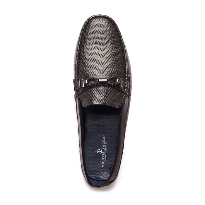 Men’s Black Textured Loafers
