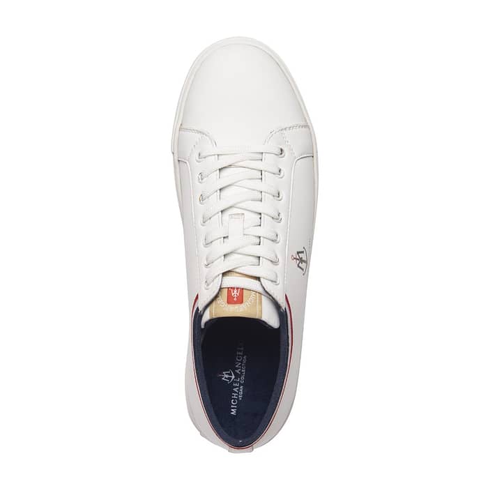 Men’s White Lace-Up Sneakers