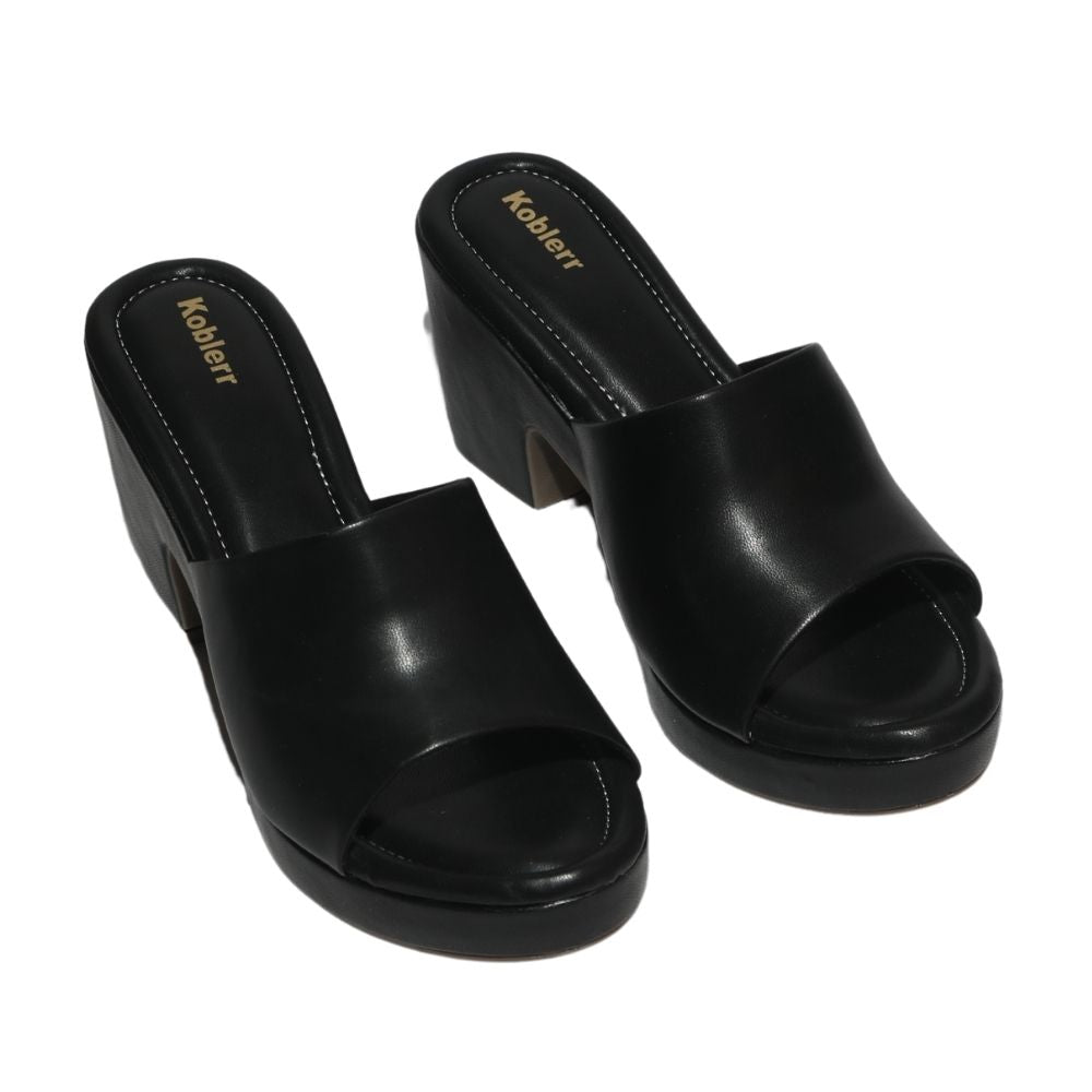 Black Chunky Platform Heels