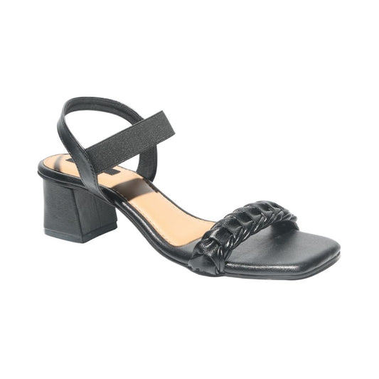 Black Braided Block Heels