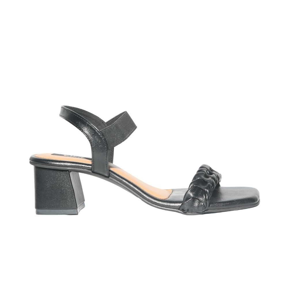 Black Braided Block Heels