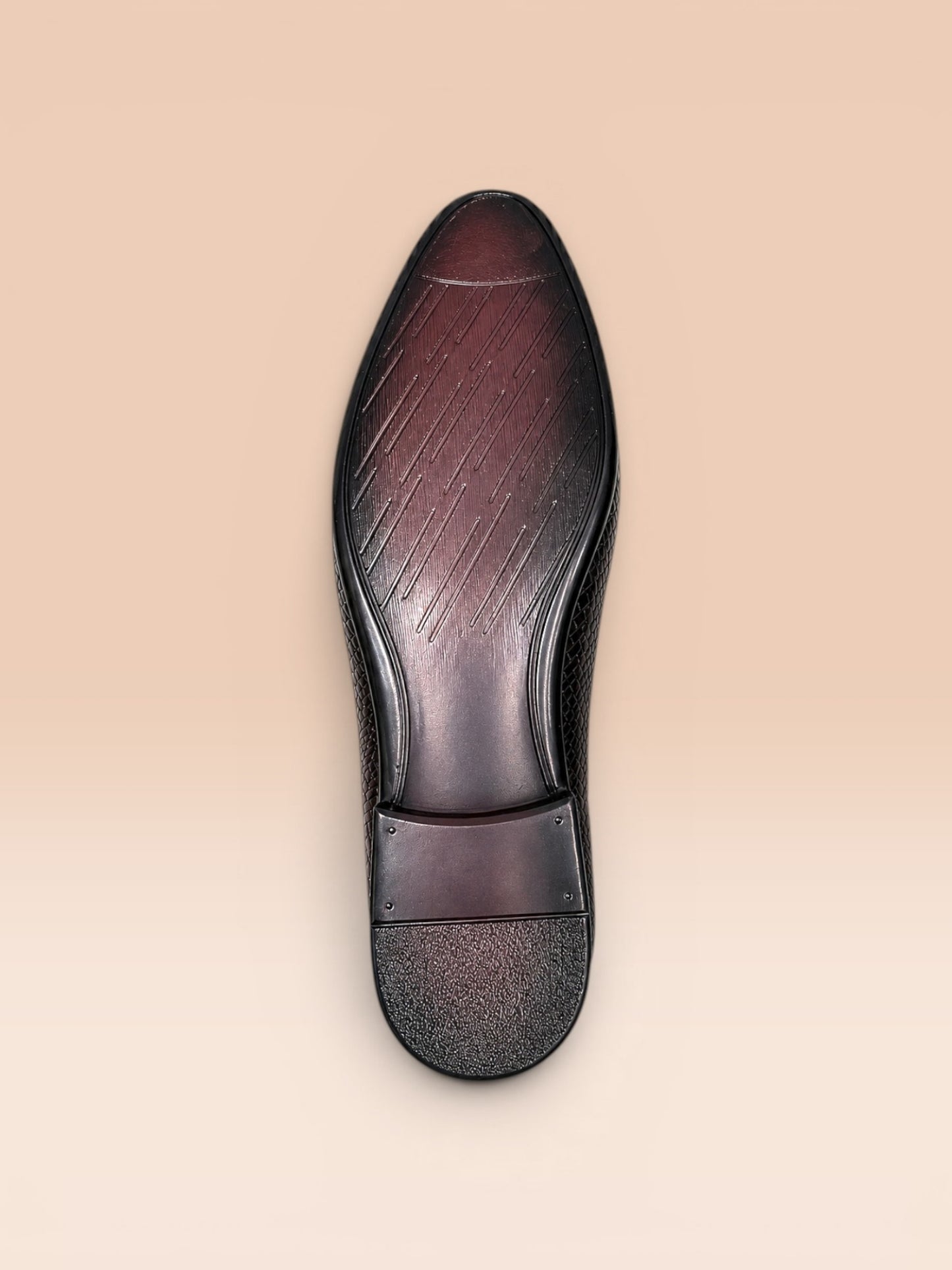 Brown Textured Slip-On Shoes