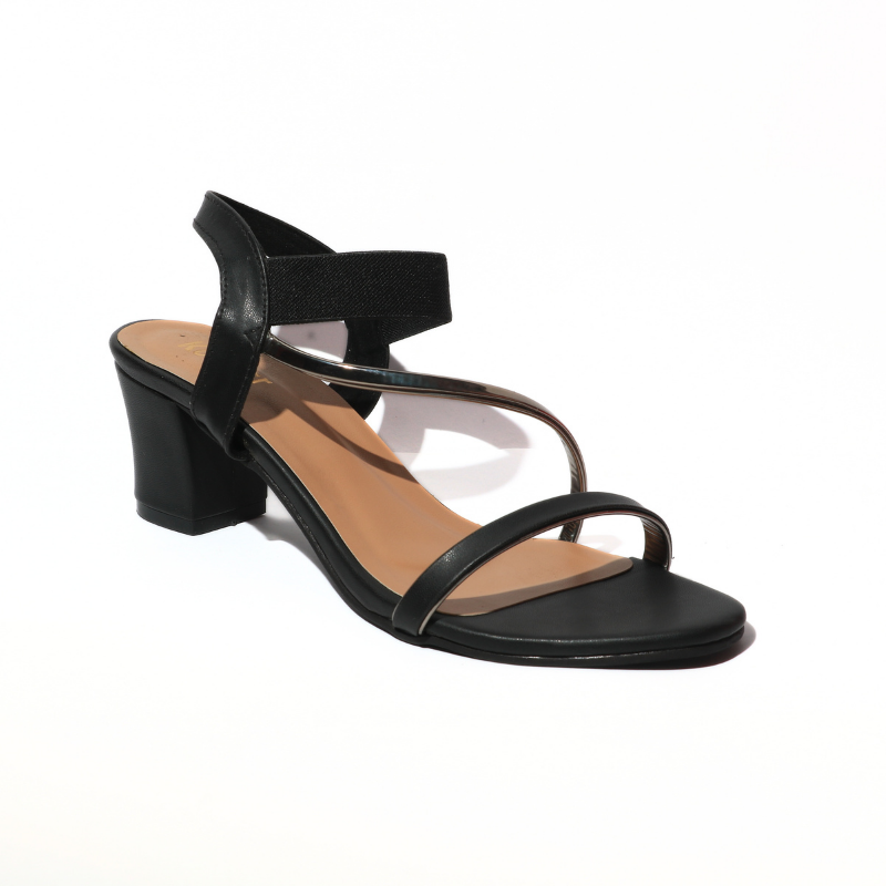 Cross Dual Strap Black Heel