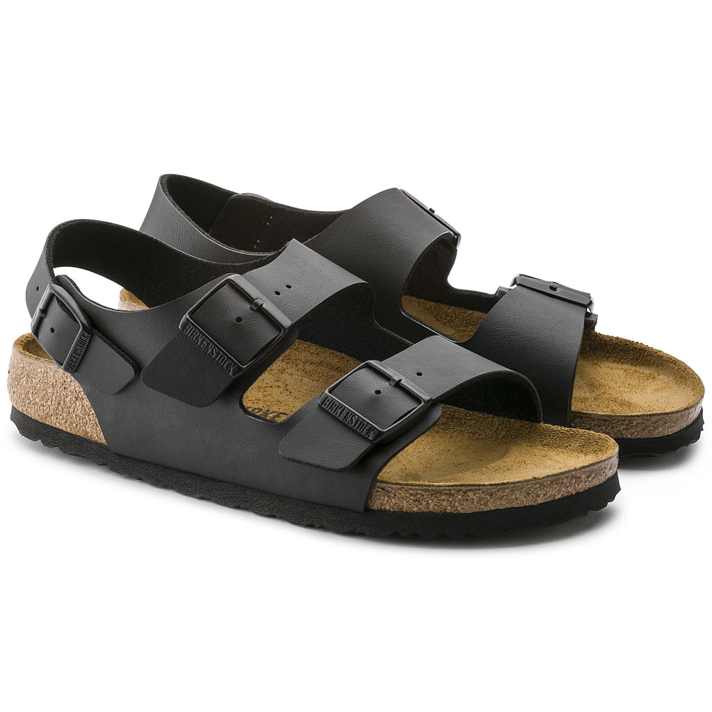 Milano Birko-Flor in Black Mens Sandals