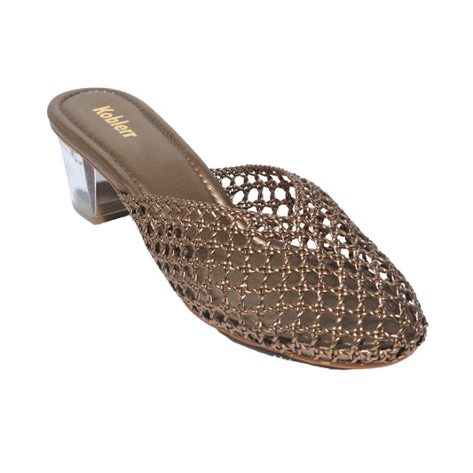 Gold Net Ballerina Heels