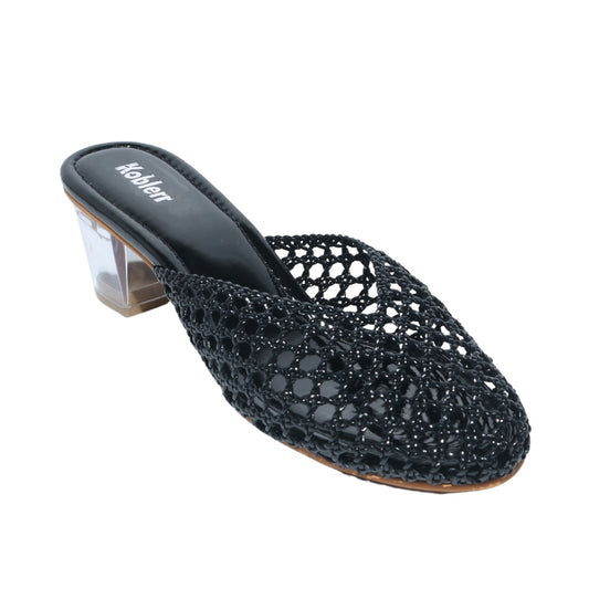 Black Net Ballerina Heels