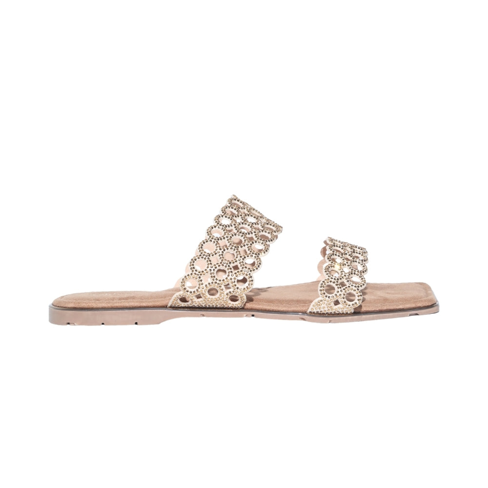 Gold Slip-On Flat Sandals