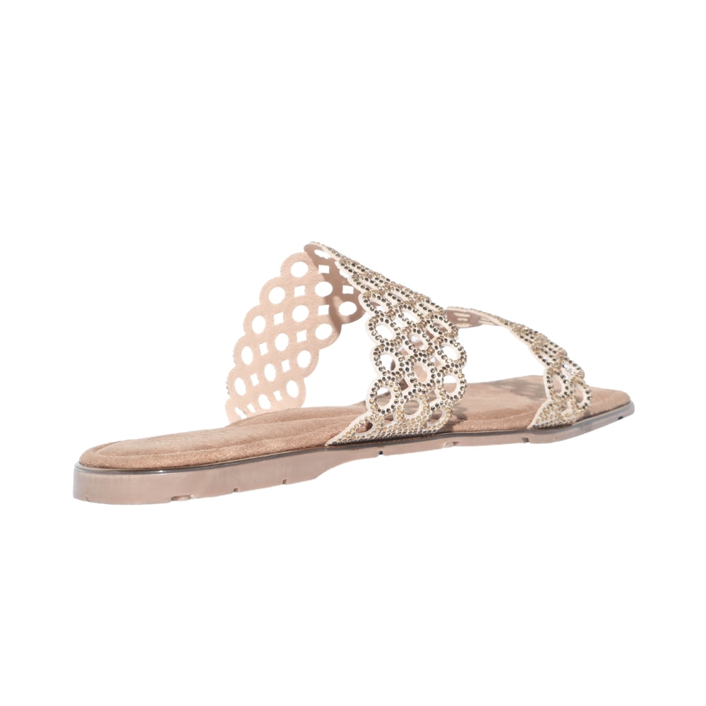Gold Slip-On Flat Sandals