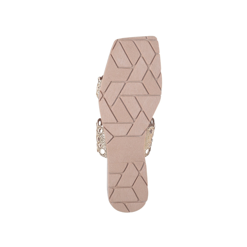 Gold Slip-On Flat Sandals