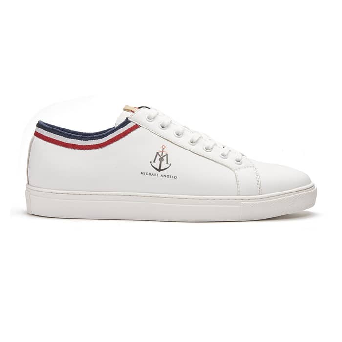 Men’s White Lace-Up Sneakers