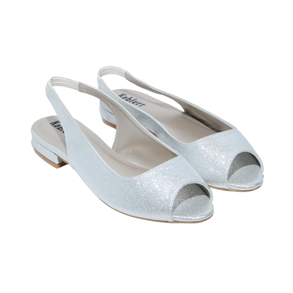 Silver Block Heel Sandals