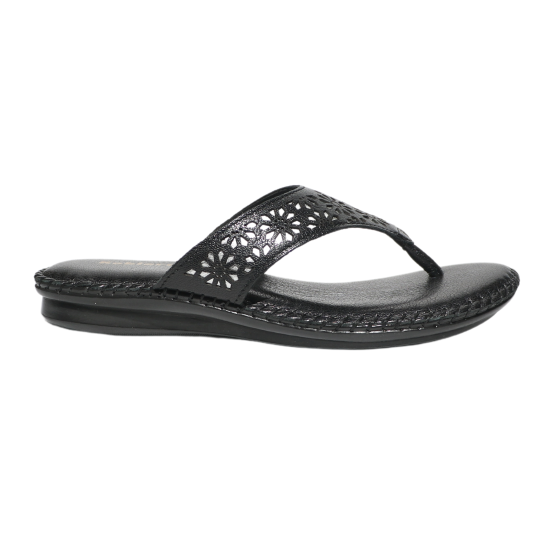 Black Laser Cut Sandals