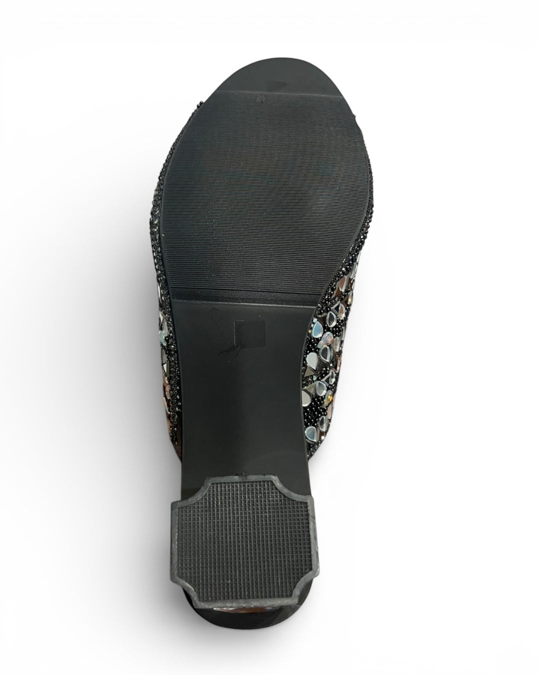 Mirror Embellished Ethnic Block Sandals