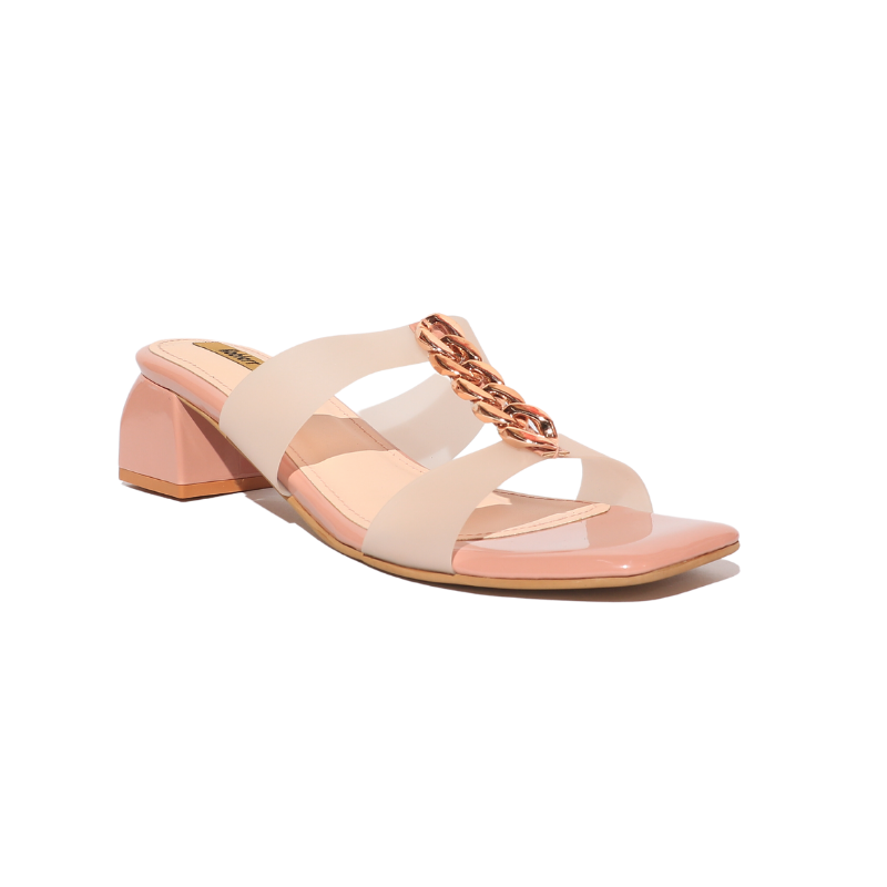 Translucent Strap Block Heels