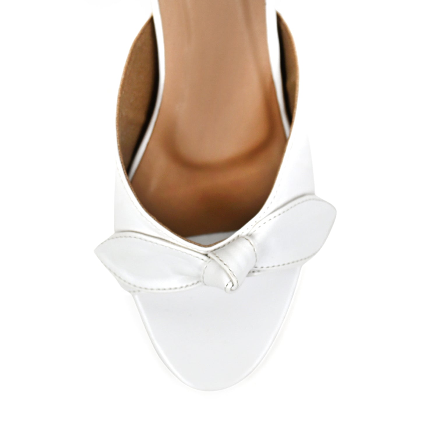 White Block Heel with Bows