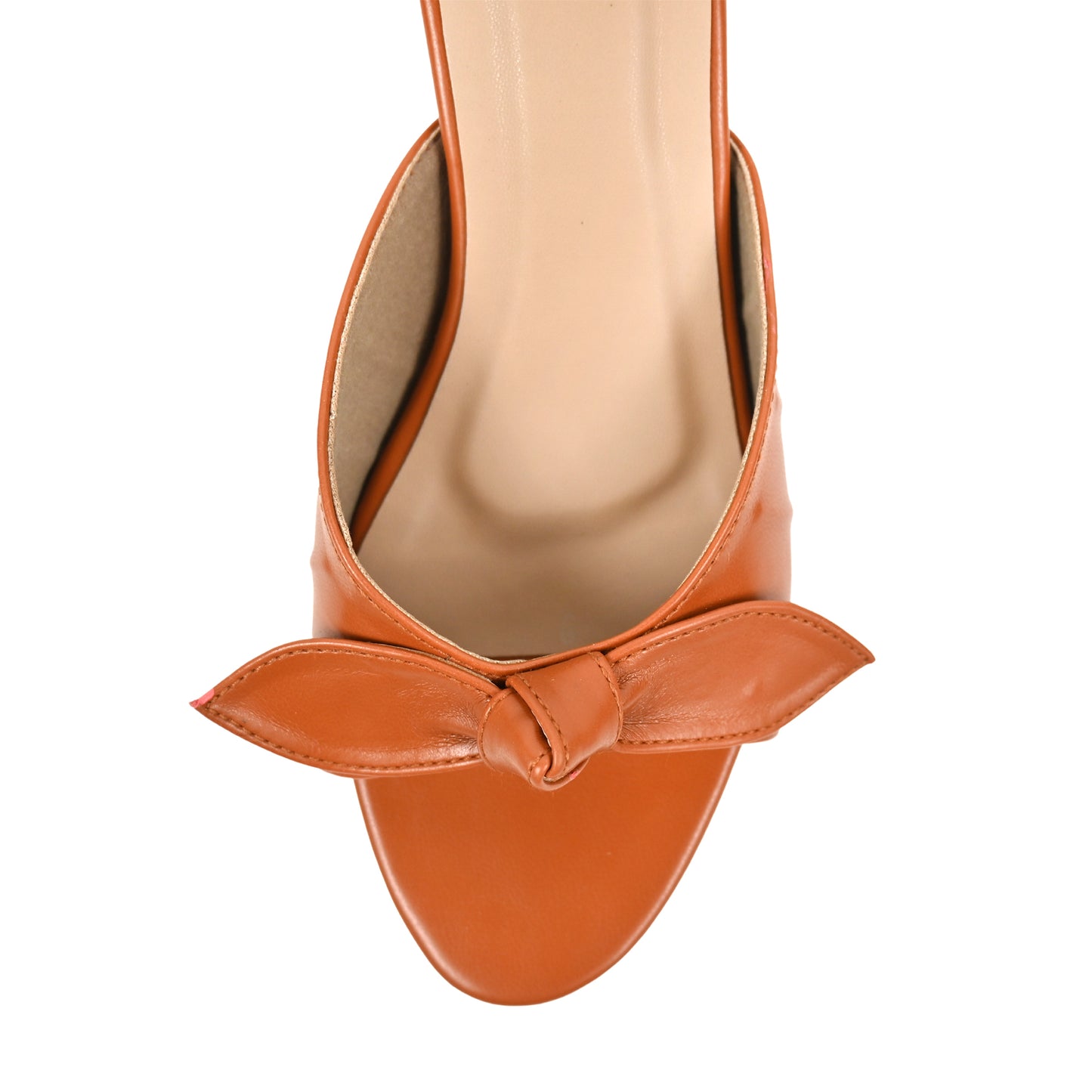 Tan Block Heel with Bows