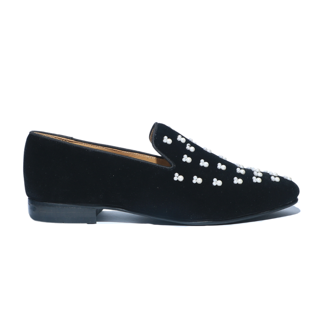 Men Party Slip On Velvet Finish Shoes