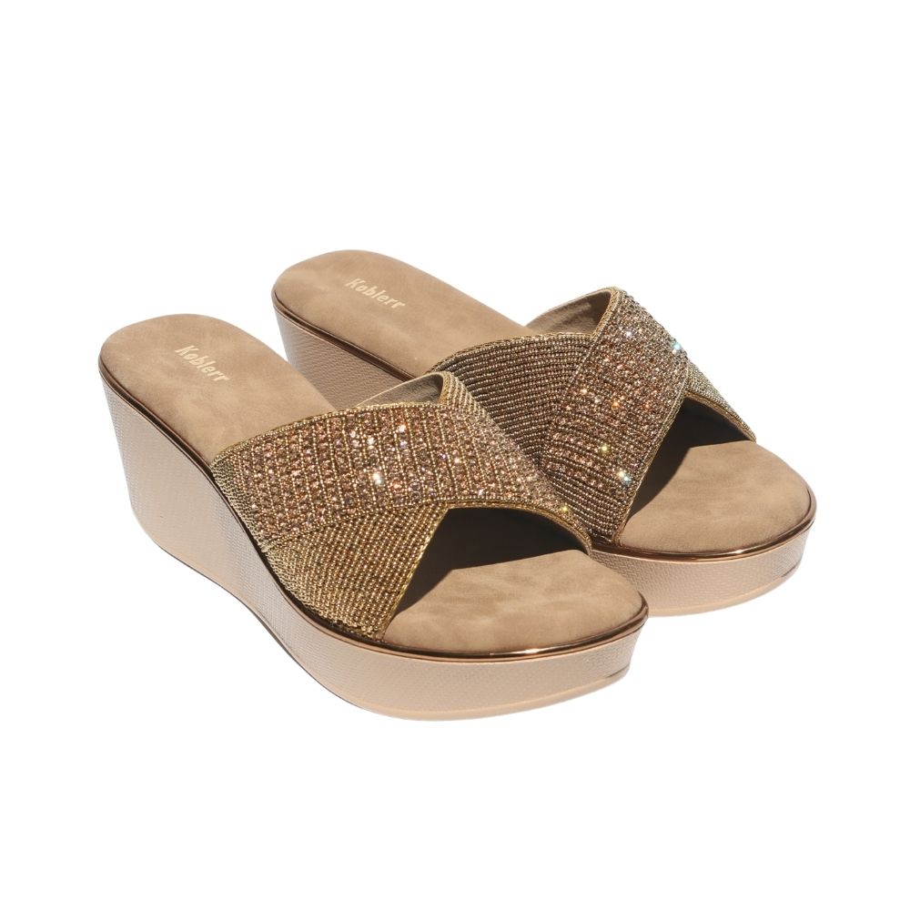 Gold beaded Wedges