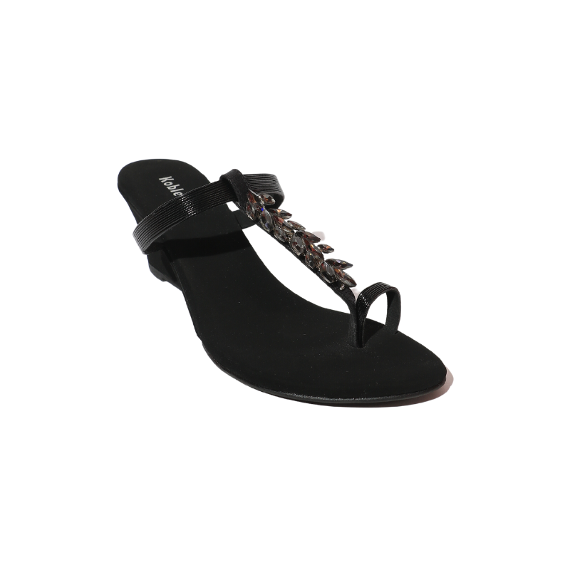 Open Toe Crystal Embellished Heel