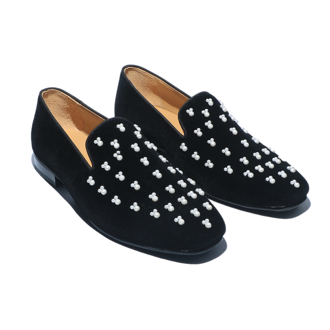 Men Party Slip On Velvet Finish Shoes