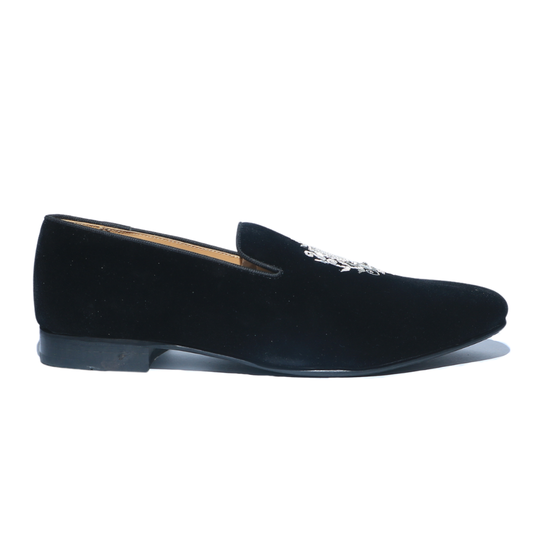 Men Party Slip On Velvet Finish Shoes