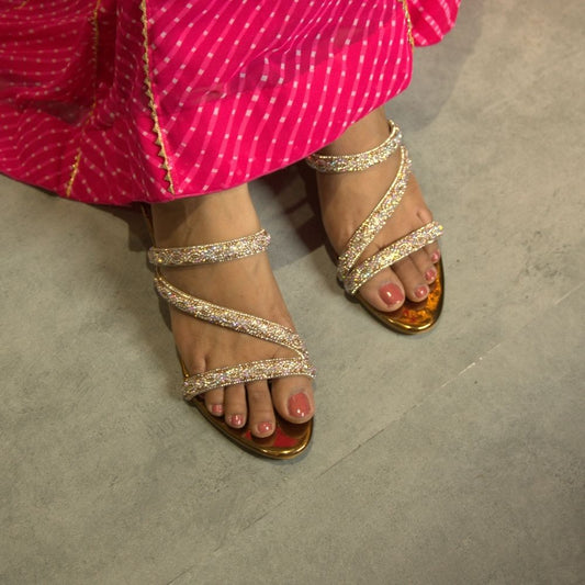 Gold Studded Heels