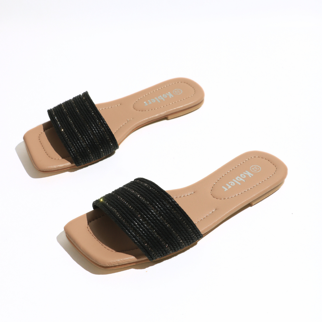 Girls Black Slip-On Flats