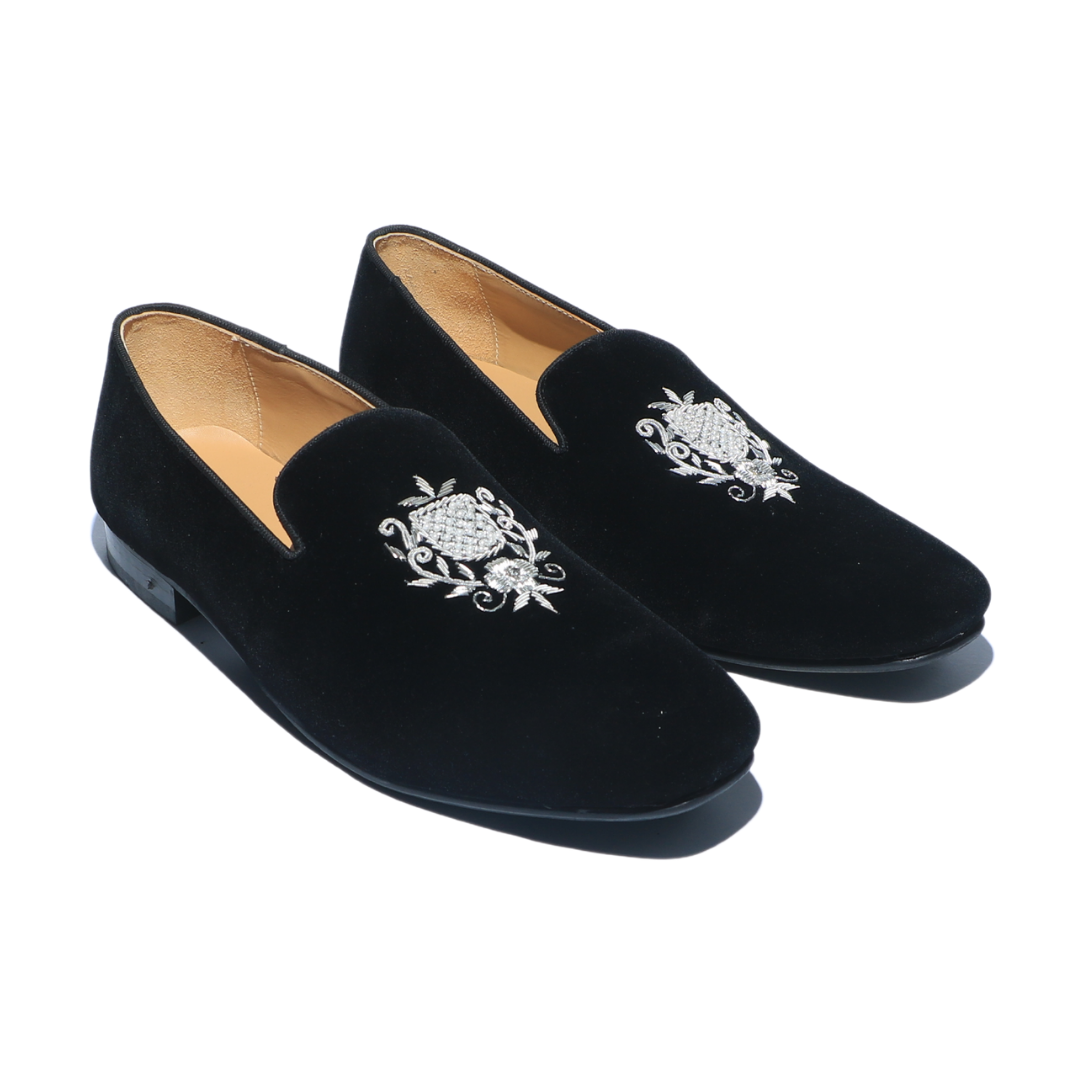 Men Party Slip On Velvet Finish Shoes