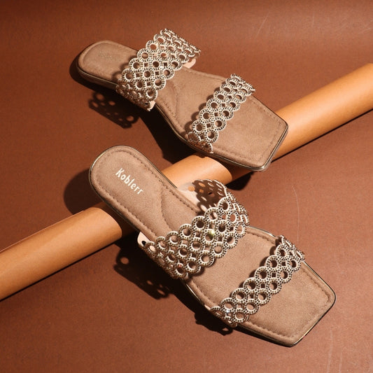 Gold Slip-On Flat Sandals