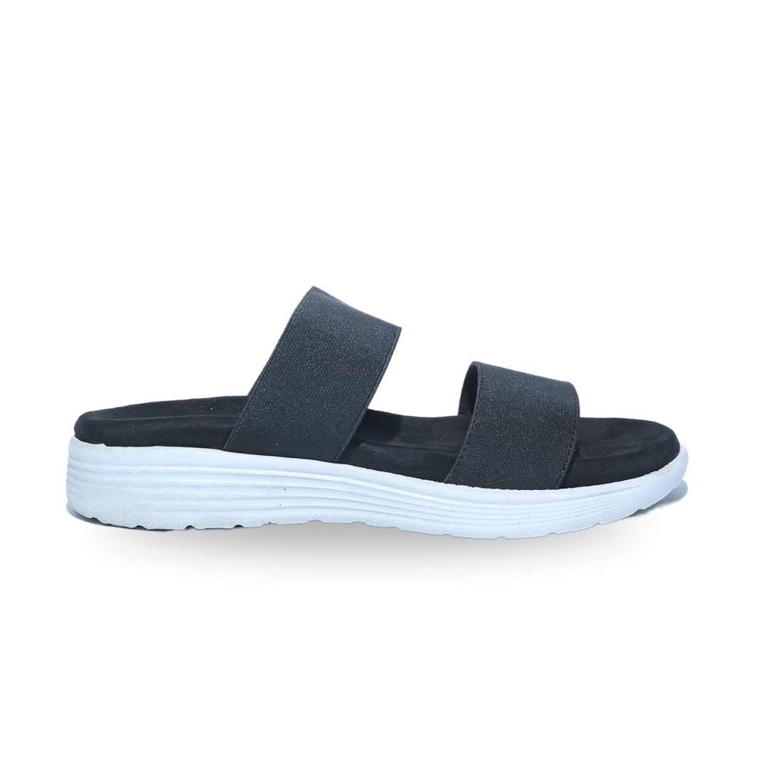 Black Dual Strap Slides