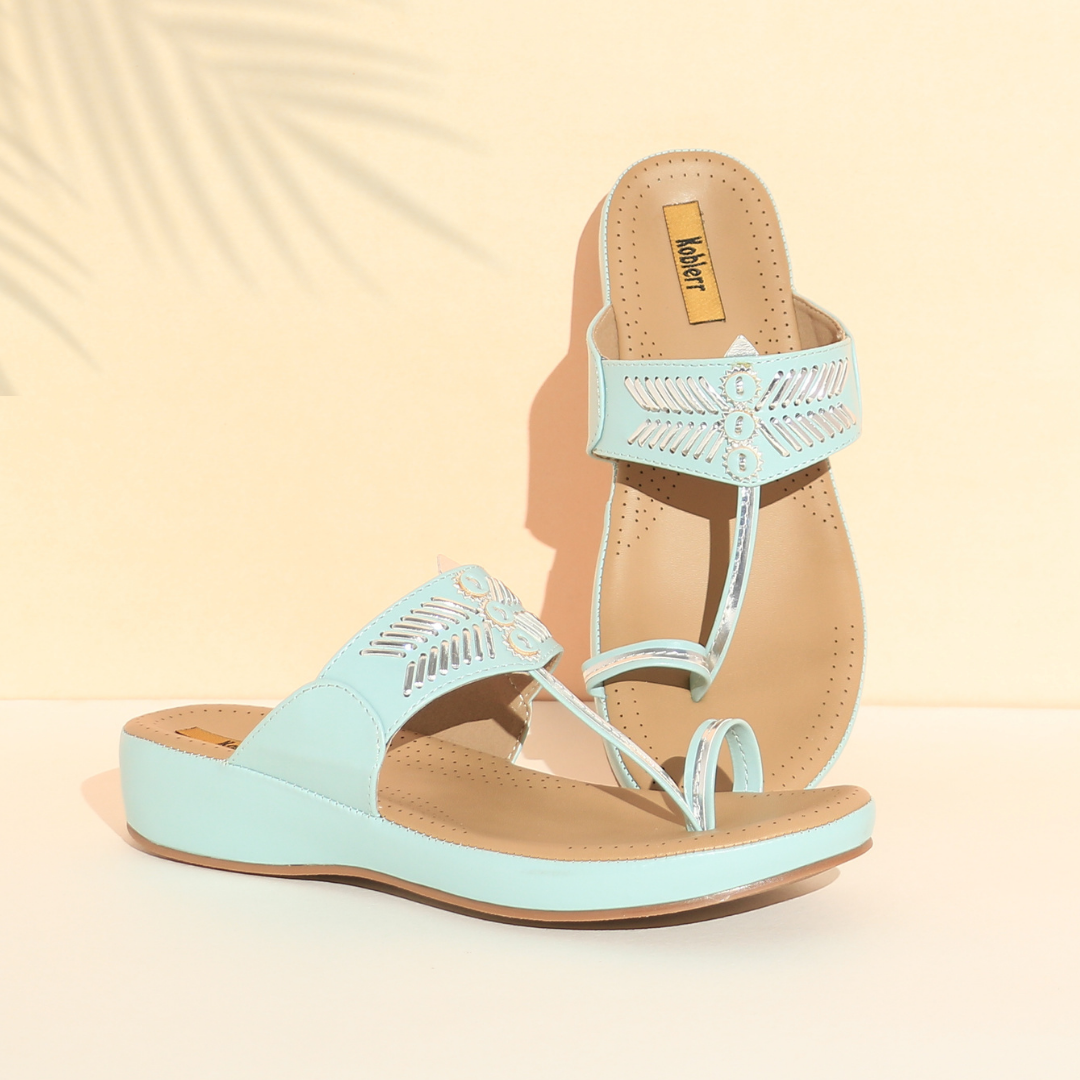 Blue Toe-Ring Kolhapuri