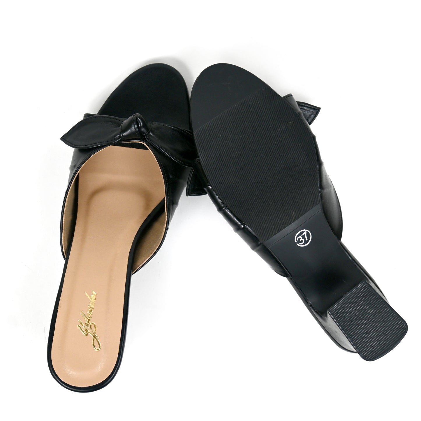 Black Block Heel with Bows