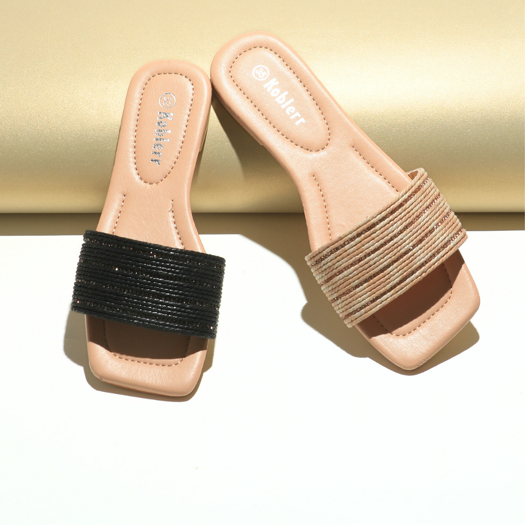 Girls Black Slip-On Flats