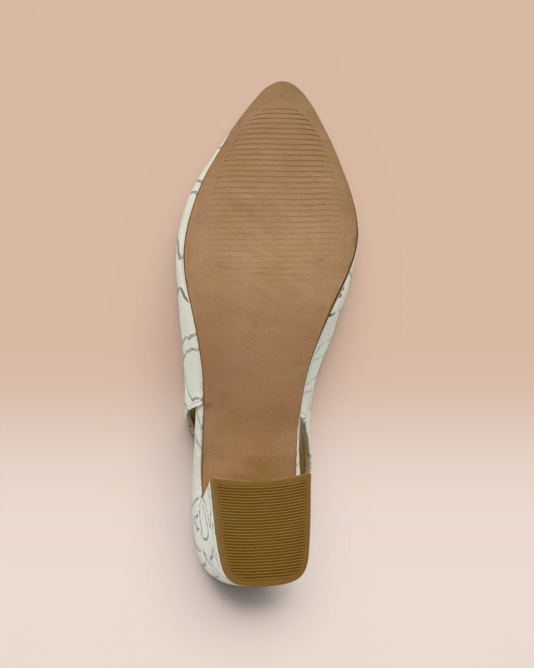 White Slingback Block Heels