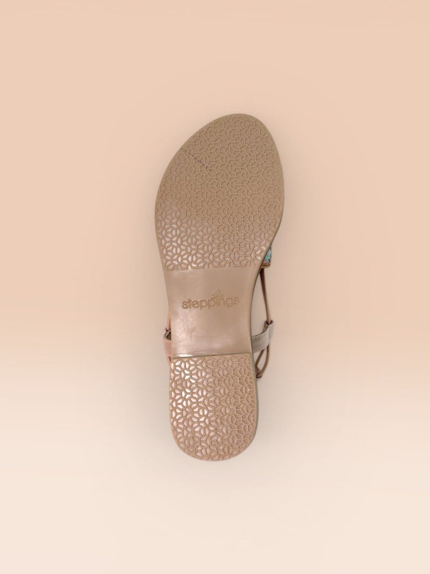 Beige Embroidered Sandal Flats