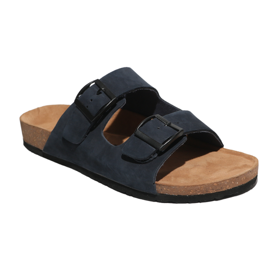 Navy Double Strap Sandals