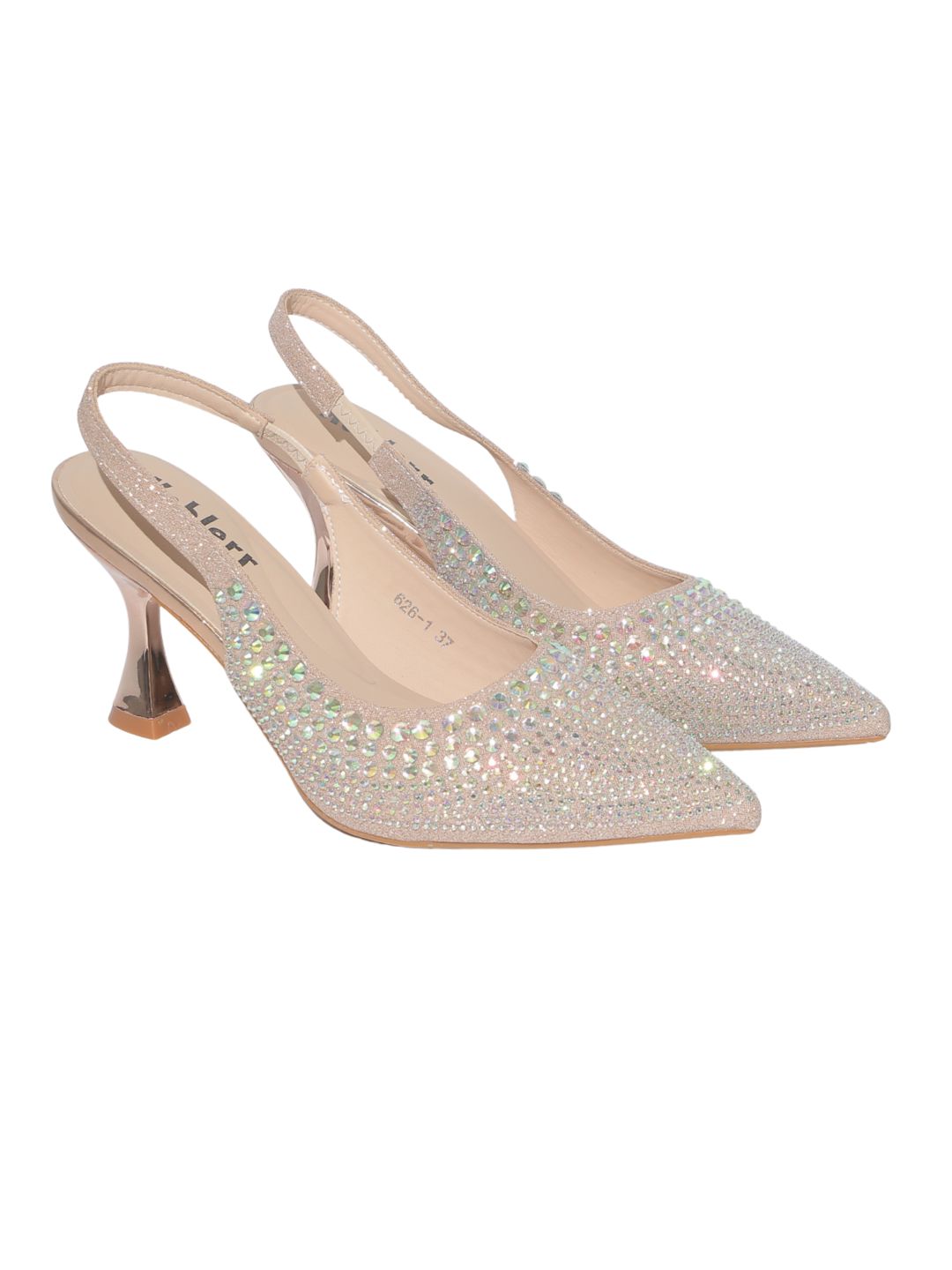 Rose Gold Embellished Party Heels