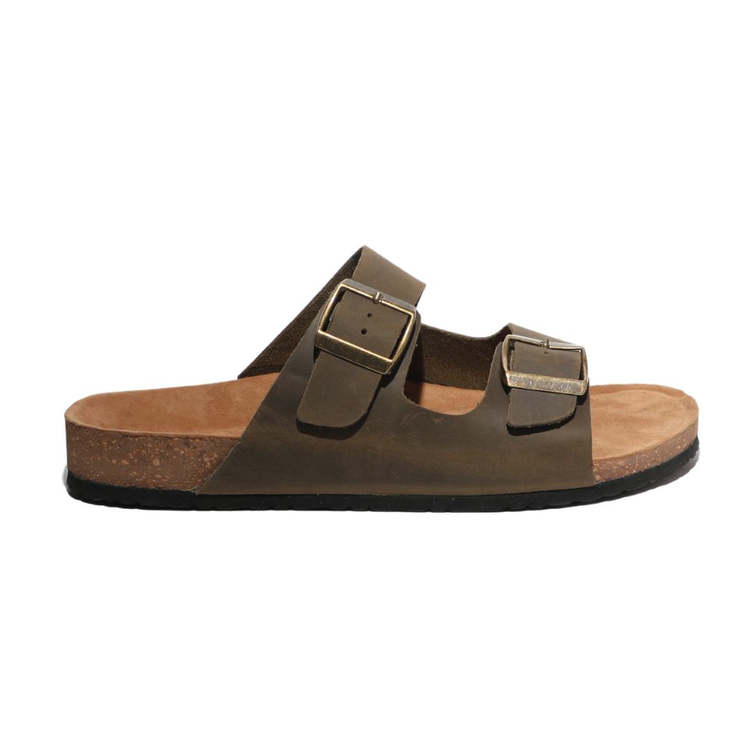 Olive Double Strap Sandals